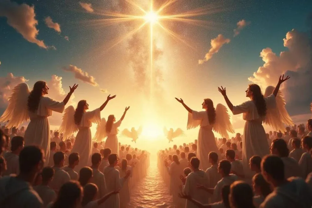 Apocalipse 4:8 - anjos em adoração celestial