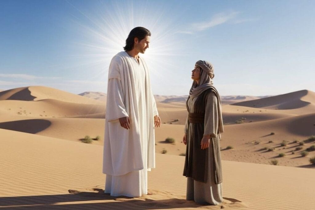 Deus que Vê no Deserto o anjo e hagar