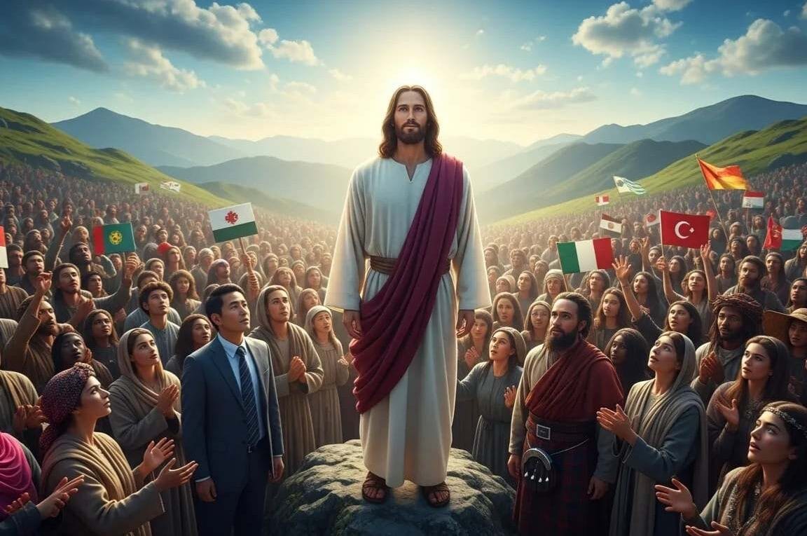 Jesus sobre o monte sião