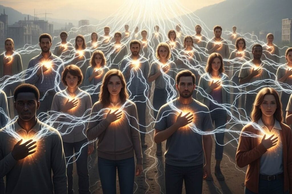 Uma multidão sendo atingida pela obra do Espírito Santo - Quem Nunca Ouviu Falar de Jesus