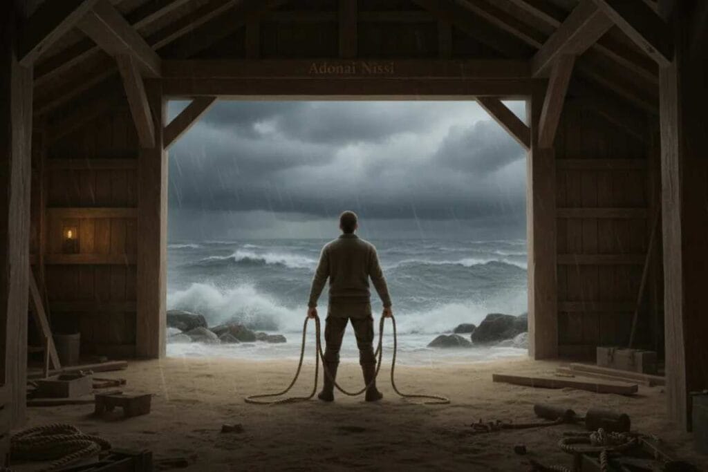 A poignant photograph of the same boat from the main image, but years later. It is still on the sand, but the wood is cracked, bleached by the sun, and rotting in places. The paint is peeling. Weeds are growing around the keel. It looks abandoned and decayed, symbolizing wasted potential.