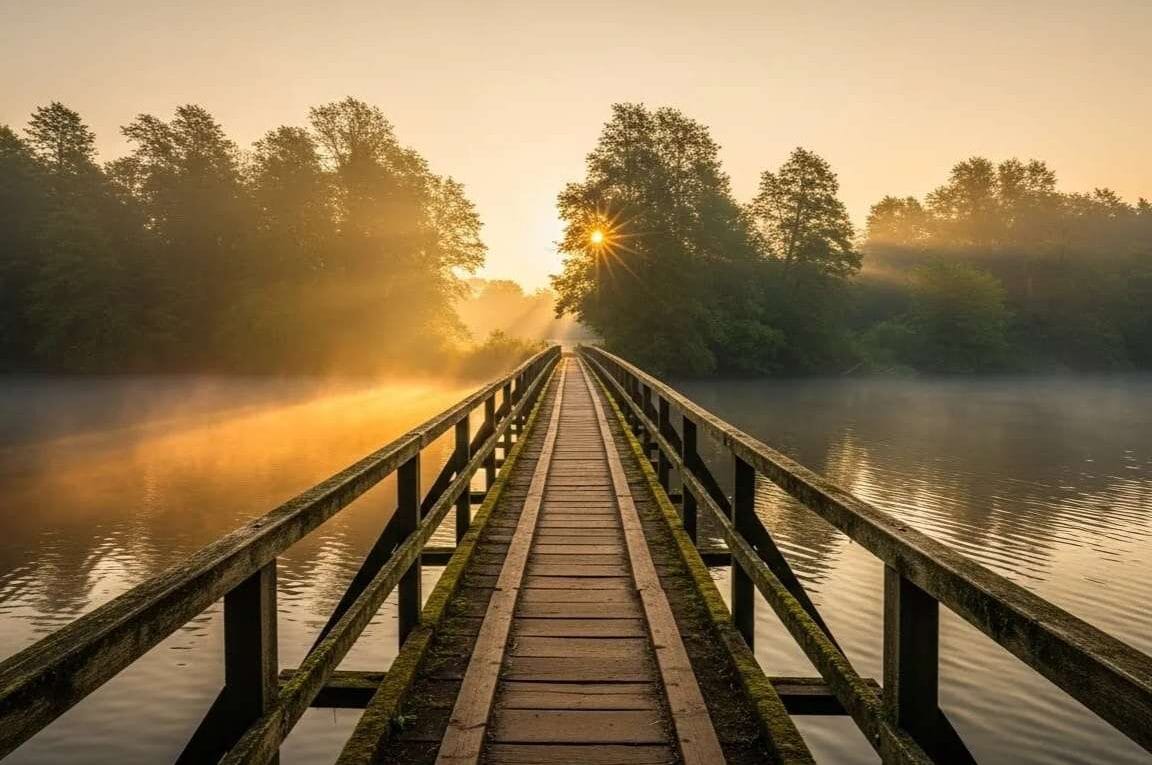 Imagem de um ponte sobre um rio com o sol ao fundo - O Caminho Bíblico para Resolver Conflitos: Do Perdão à Reconciliação