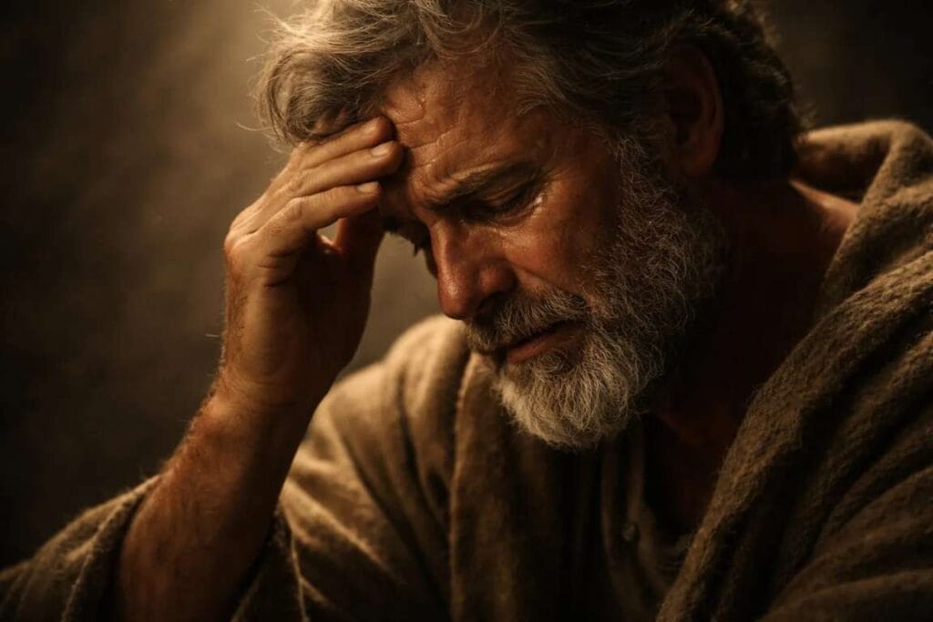 Pedro se mostrando arrependido - Vigilância Espiritual Da Revelação à Repreensão de Pedro 