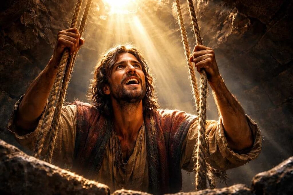 Imagem de José na prisão - Em Um Dia Qualquer Deus Pode Mudar a Sua Sorte