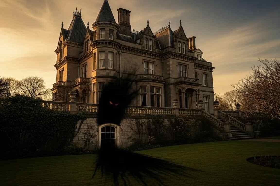 Uma mansão antiga e na frente dela uma sobre bizarra - Pecado O Perigo Invisível do Pecado de Estimação na Vida Cristã