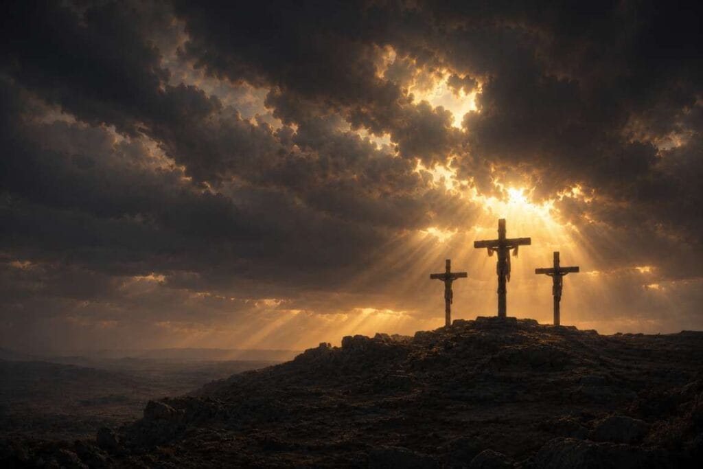 Monte Calvário com três cruzes - O Que é Salvação