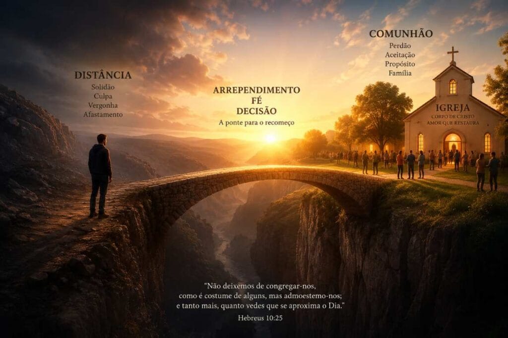 Uma ponte de liga um homem sozinho à igreja - desigrejados ou afastados