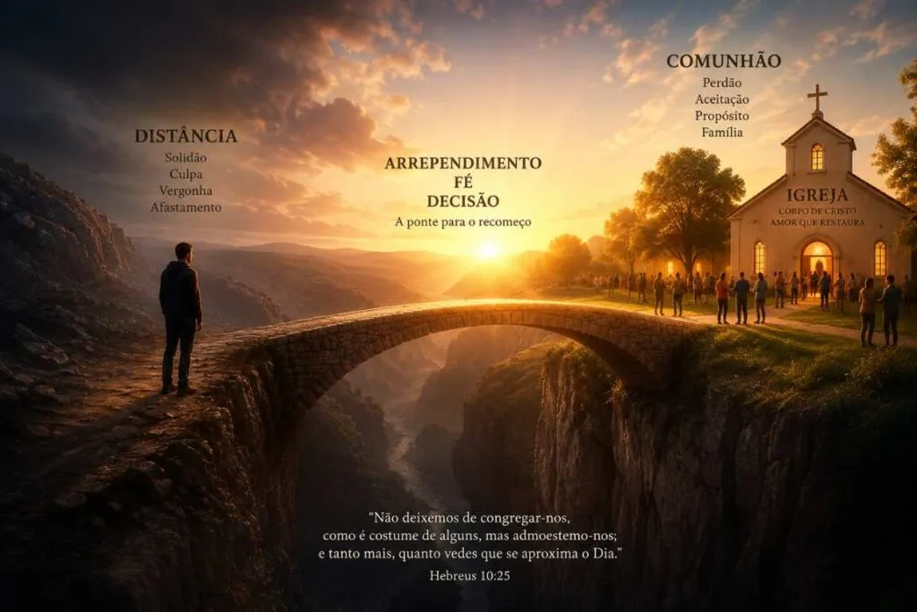 Uma ponte de liga um homem sozinho à igreja - desigrejados ou afastados