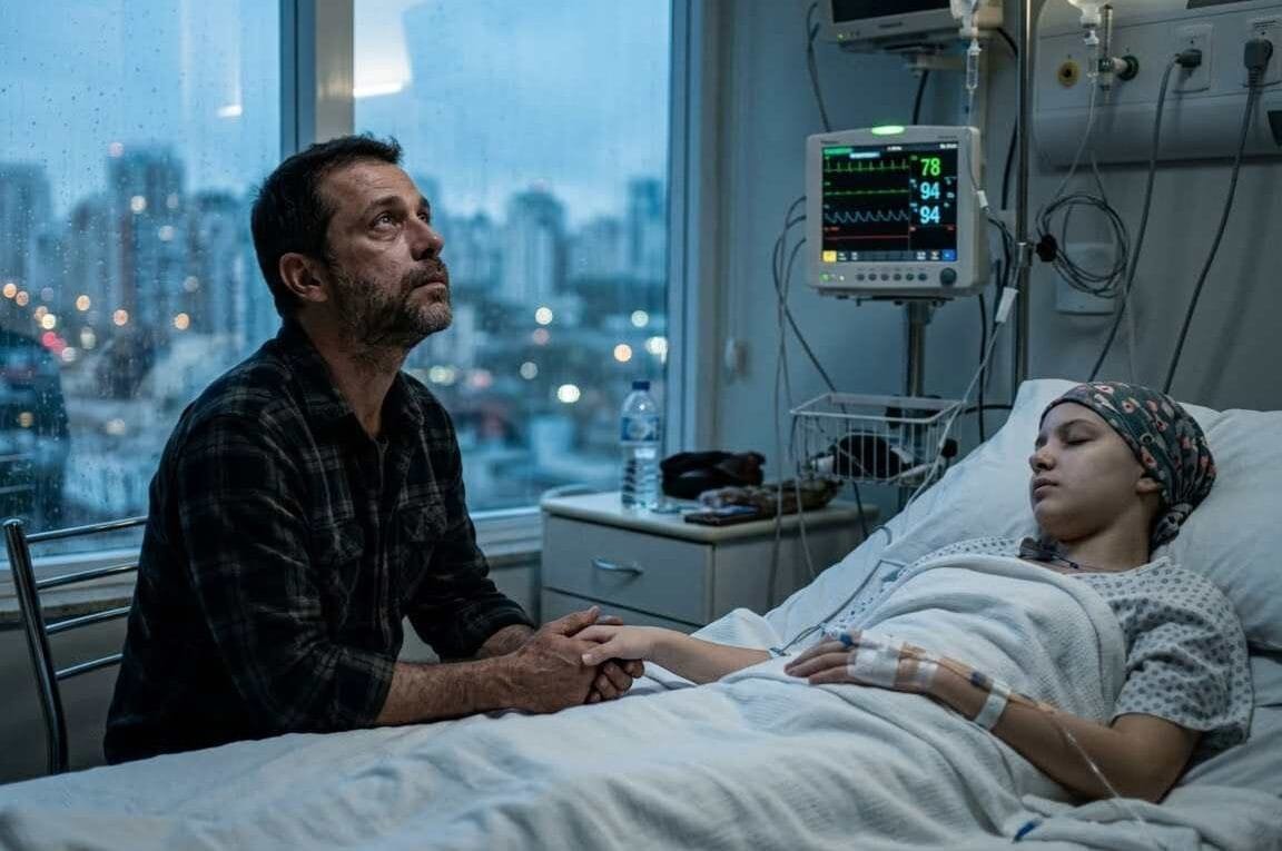 Daniel no hospital com sua filha - o silencio que planta - Deus trabalha no silencio